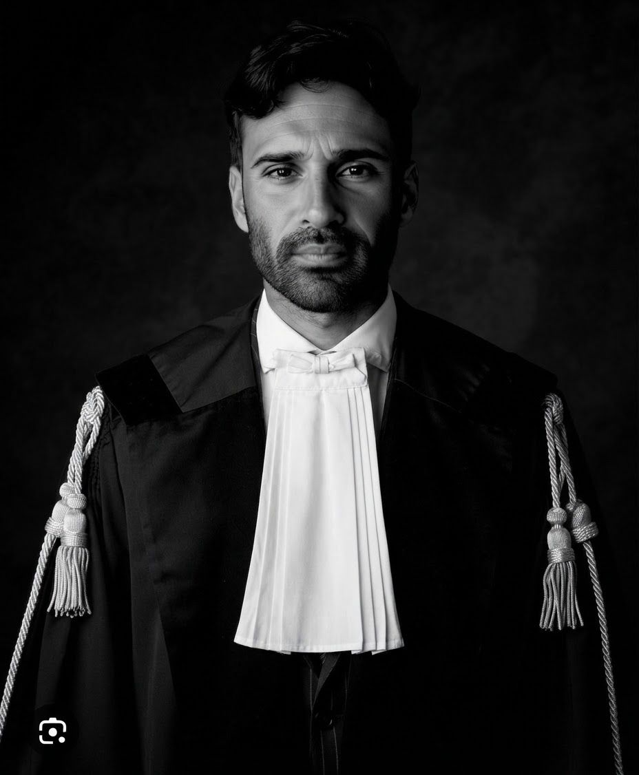 L’avvocato Gabriele Cappelletti in toga forense